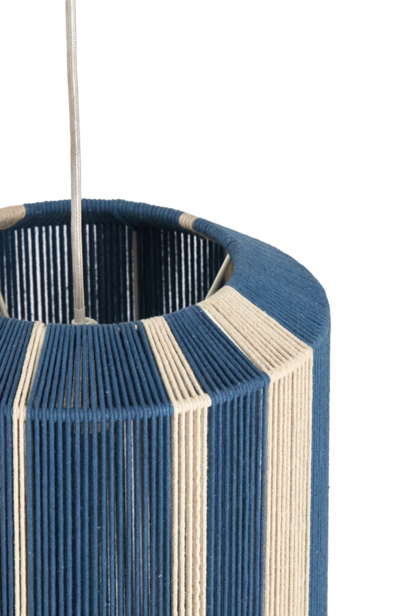 Blauw-witte hanglamp met gestreept patroon Light & Living Kozana - Ø 30 cm - Image 6