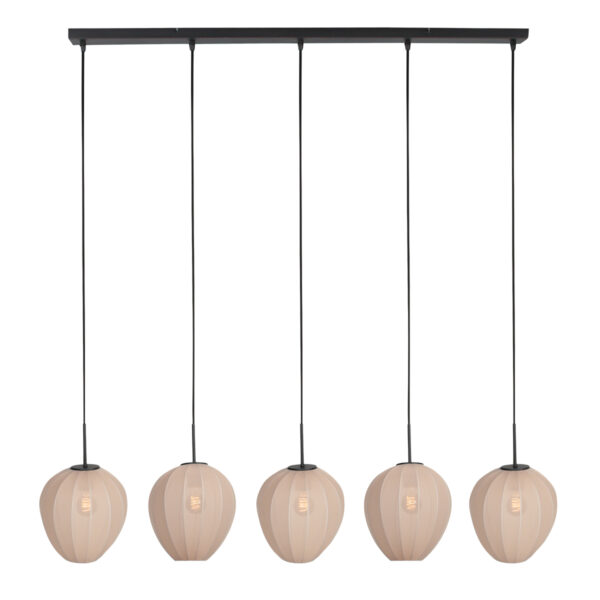 Japandi hanglamp met crèmekleurige textiele kappen Mexlite HaloSwap - Image 6