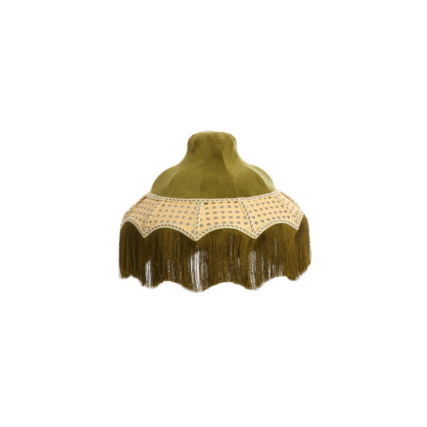 Groene lampenkap met franjes Light & Living Mizia - Ø 35 cm