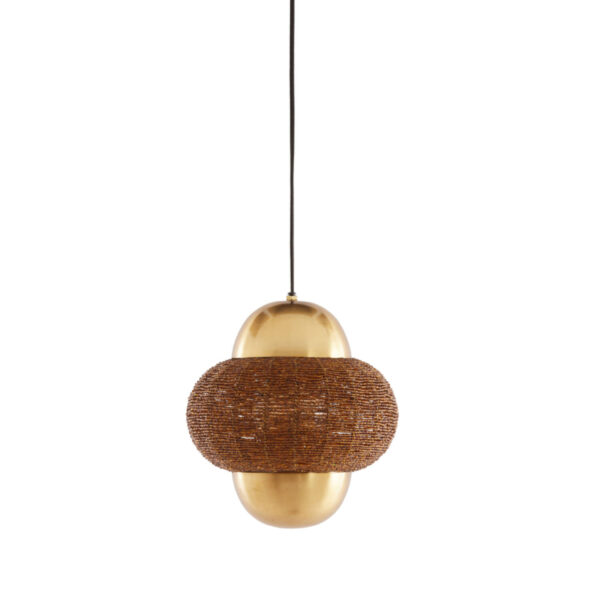 Gouden hanglamp met metalen rotan structuur Light & Living Cetara - Ø 26 cm