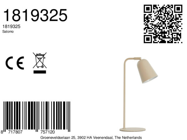 Beige tafellamp moderne stijl Light & Living Salomo - H 47 cm - Image 8