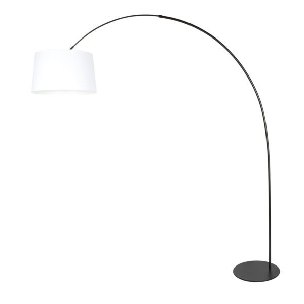 Trendy zwarte booglamp met witte kap Anne Lighting Curve - Image 2