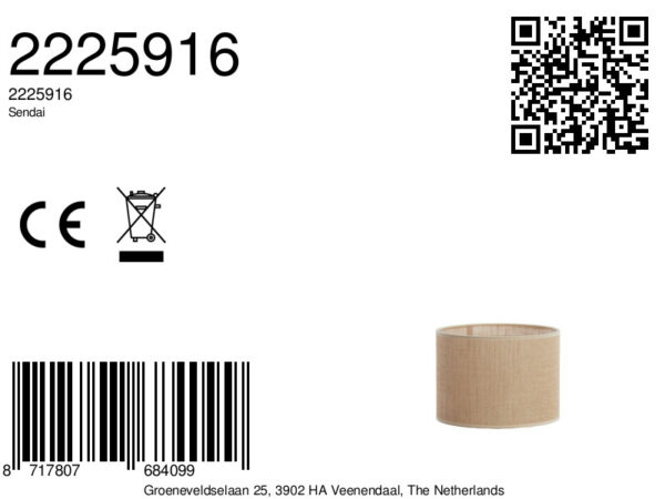 Beige cilindervormige lampenkap voor sfeerverlichting Light & Living Sendai - Ø 25 cm - Image 8