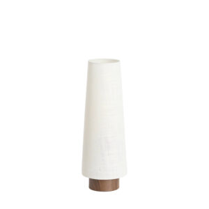 Linnen-achtige tafellamp wit kegelvormig Light & Living Howie - H 42 cm
