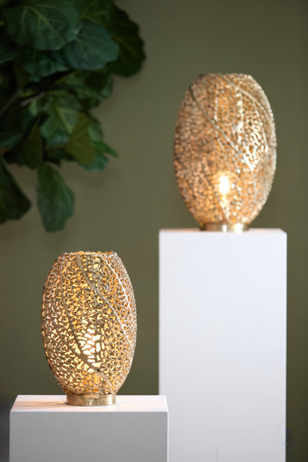 Gouden opengewerkte tafellamp Light & Living Sinula - H 40 cm - Image 4