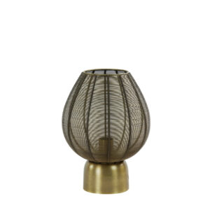 Goudkleurige metalen bolle draadlamp Light & Living Suneko - H 34 cm