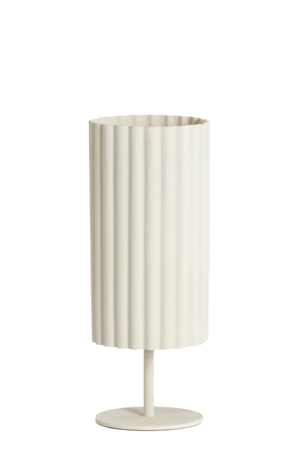 Witte tafellamp met geribbeld design Light & Living Ardales - H 42 cm - Image 2