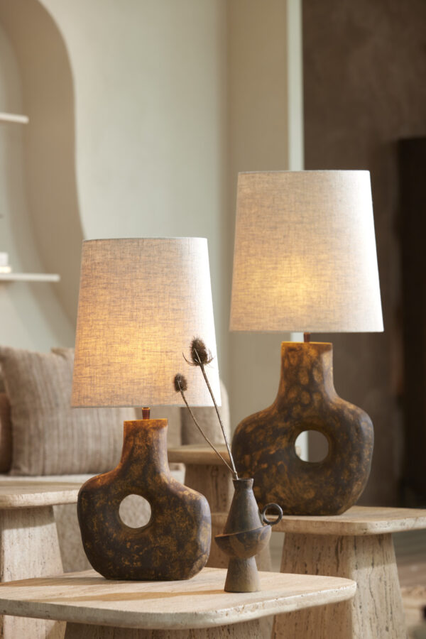 Cilindervormige beige lampenkap voor stijl Light & Living Livigno - H 36 cm - Image 4