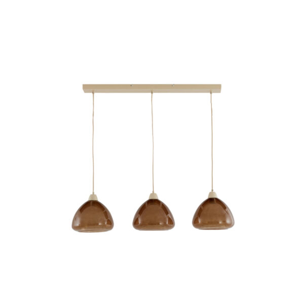 Bruine glazen hanglamp met uniek design Light & Living Bisho - B 94 cm