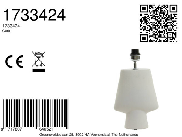 Witte tafellamp modern ontwerp Light & Living Ciara - H 51,5 cm - Image 7