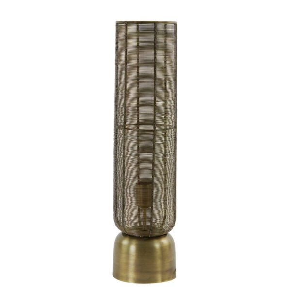 Hoge gouden metalen tafellamp cilinder Light & Living Lezuza - H 60,5 cm