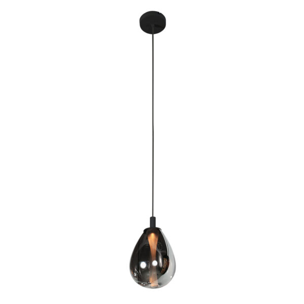 Compacte hanglamp zwart met smoke glas Steinhauer Glimsy - Ø 22 cm - Image 8