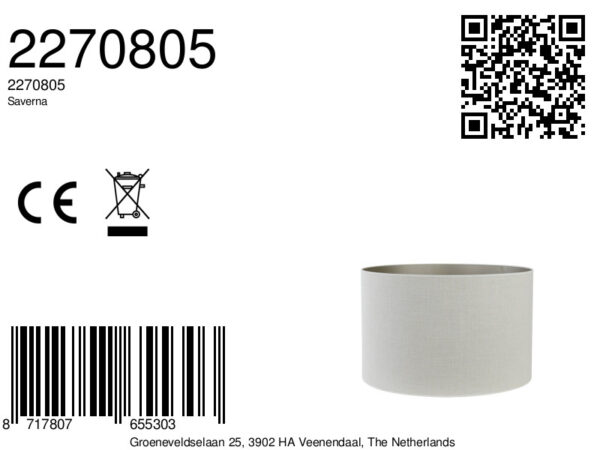 Stoffen lampenkap crème kleur Light & Living Saverna - Ø 70 cm - Image 9