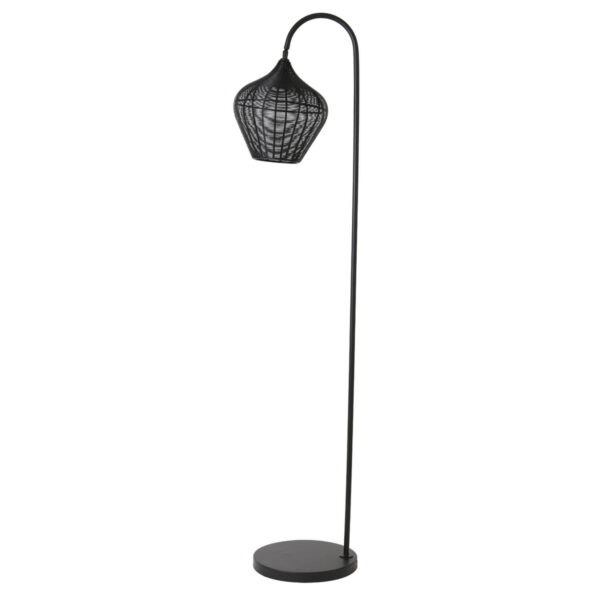 Zwarte gevlochten vloerlamp Light & Living Alvaro – H 160 cm