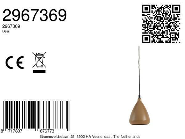 Hanglamp met bruine kleischakering Light & Living Desi - Ø 18 cm - Image 9