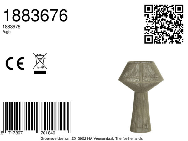 Olijfgroene draadlamp tafel Light & Living Fugia - H 57 cm - Image 4