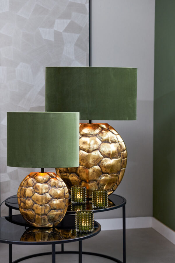 Groene cilindrische lampenkap stof Light & Living Velours - H 25 cm - Image 4