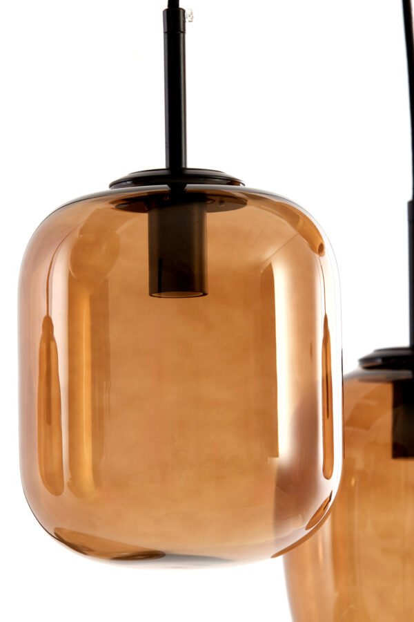 Amberkleurige glazen hanglamp Light & Living Mezza - B 120 cm - Image 6
