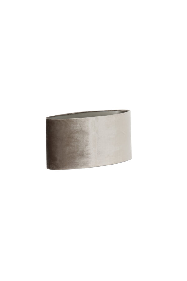 Cilindervormige taupe fluwelen lampenkap Light & Living Palata - H 19 cm - Image 3