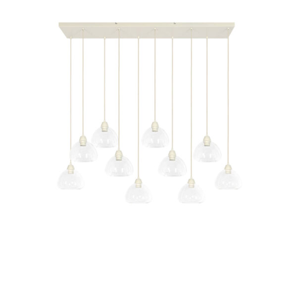 Set transparante glazen hanglampen Light & Living Bisho - B 120 cm