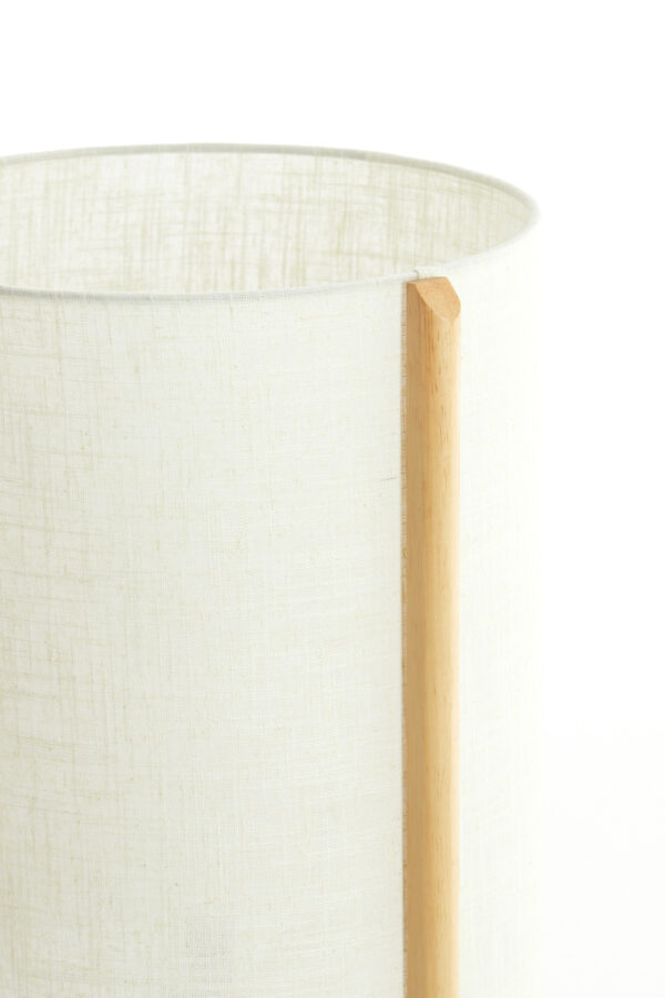 Beige stoffen cilindervormige tafellamp Light & Living Litto - H 58 cm - Image 4