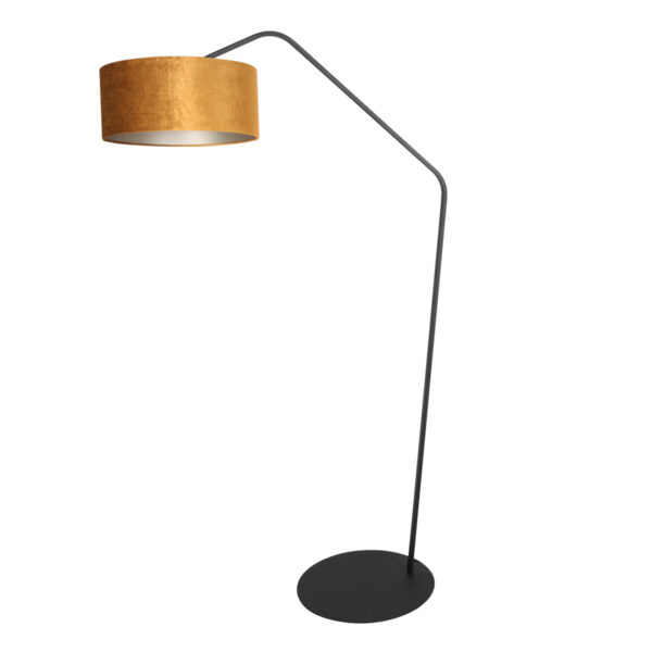 Zwarte booglamp met velvet gouden kap Anne Lighting ZigZag - Image 2