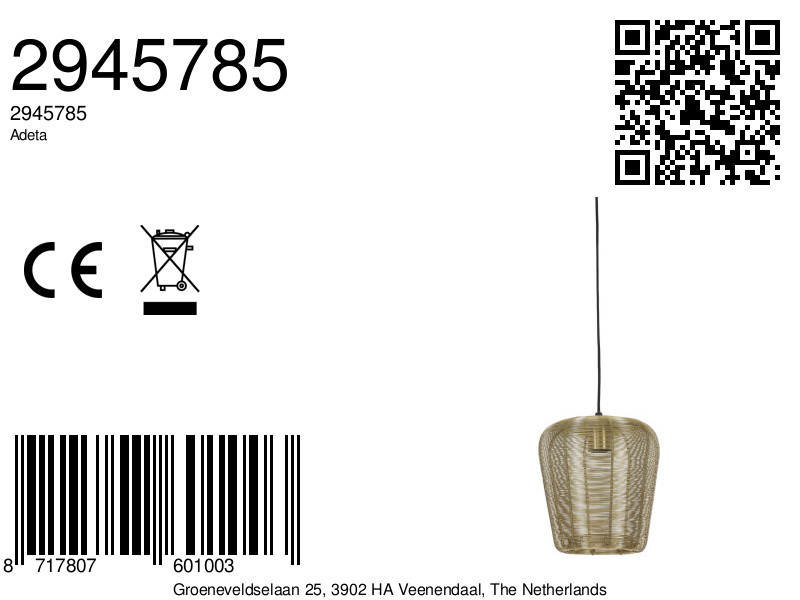 Gouden draad hanglamp modern Light & Living Adeta - Image 9