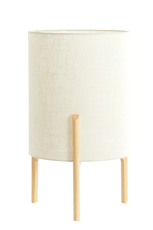 Beige stoffen cilindervormige tafellamp Light & Living Litto - H 58 cm - Image 2