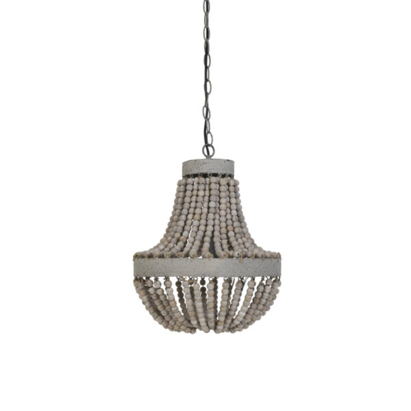 Naturel houten kralen hanglamp Light & Living Luna - Ø 35,5 cm