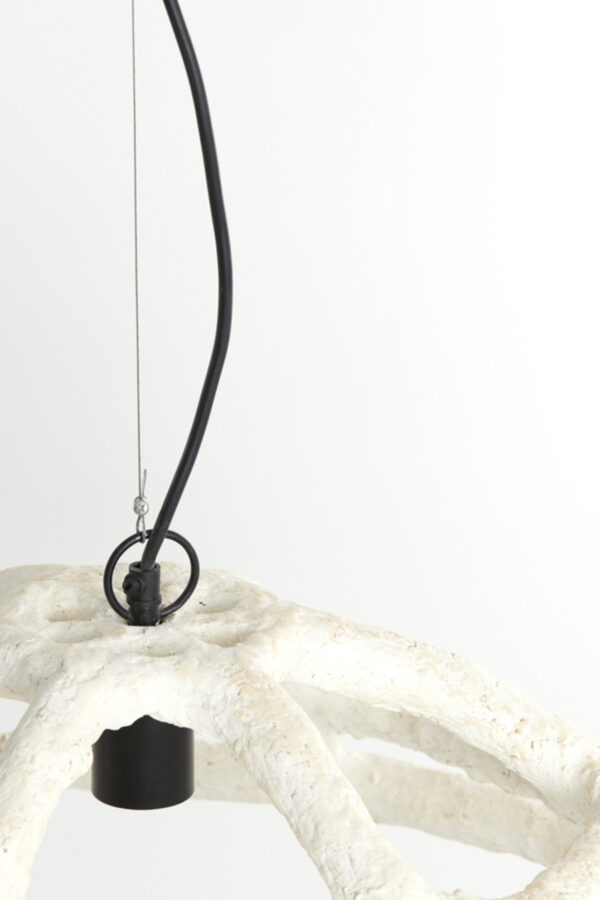 Witte hanglamp van organisch textiel Light & Living Porila - Ø 52 cm - Image 5