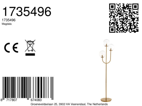 Gouden vloerlamp met glazen bollen Light & Living Magdala - H 162 cm - Image 8