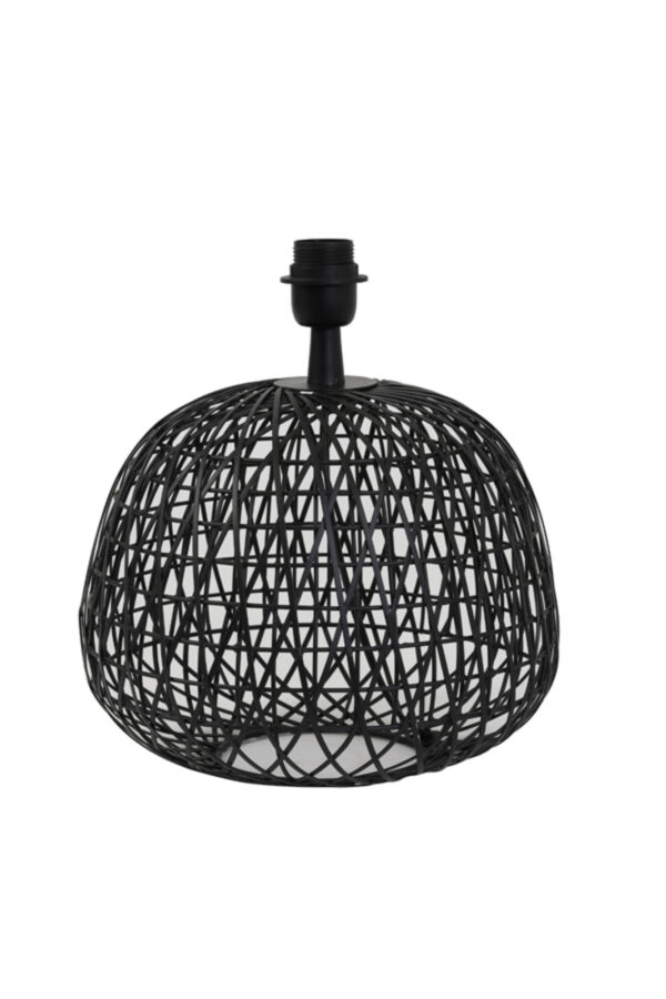 Zwarte tafellamp Light & Living Alwina met koepelvormige draadkap – H 28,5 cm - Image 2