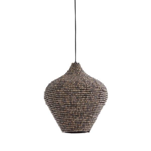 Aardetinten kralen hanglamp met natuurlijke look Light & Living Kalenga - Ø 36 cm