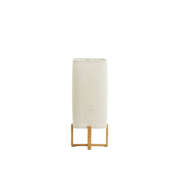 Stoffen tafellamp rechthoekig wit Light & Living Wyn - H 39 cm