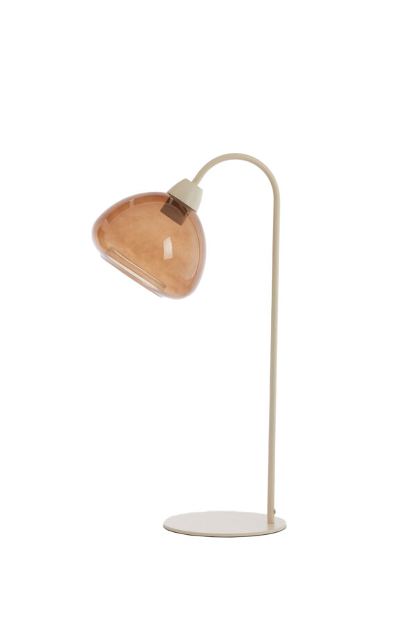 Amberkleurige glazen tafellamp Light & Living Bisho – H 61 cm - Image 2