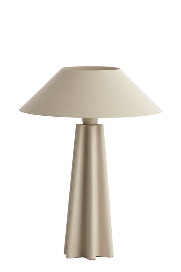 Beige tafellamp met conisch ontwerp Light & Living Cukai - H 49 cm - Image 2