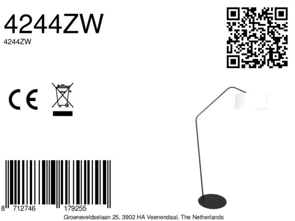 Zwarte staande geknikte lamp witte kap Anne Lighting ZigZag - Image 14