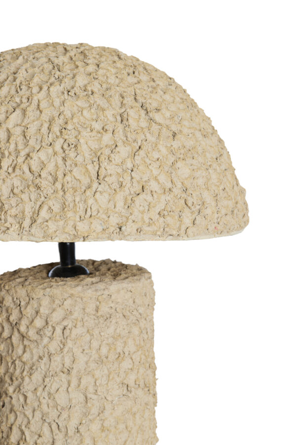 Beige textuur paddenstoel tafellamp Light & Living Qazu - H 48 cm - Image 3