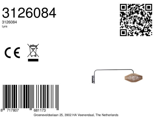 Rotan lampenkap wandmontage Light & Living Lyra - wandlamp - H 115 cm - Image 9