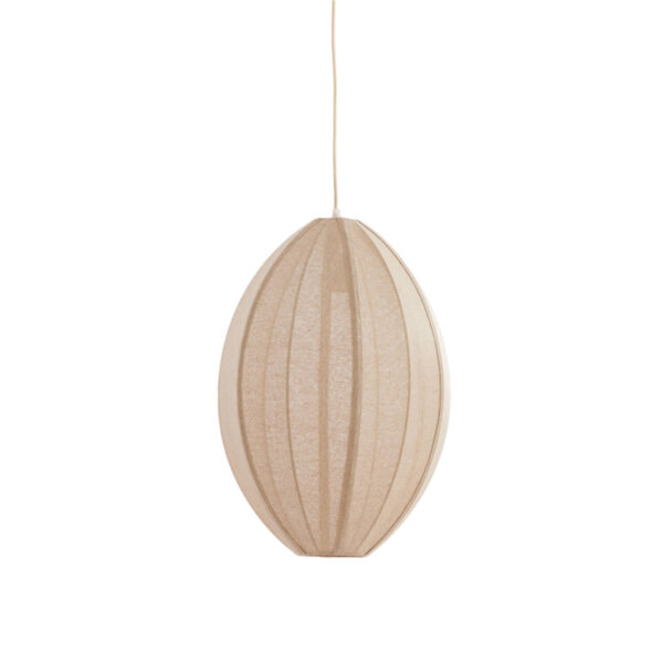 Beige ovale hanglamp met stoffen kap Light & Living Milatos - Ø 38 cm
