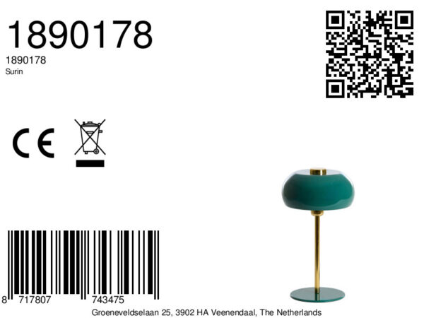 Groene glanzende bureaulamp Light & Living Surin - H 40 cm - Image 8
