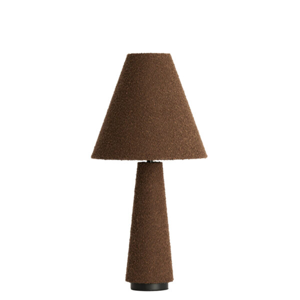 Bruine traditionele tafellamp van stof Light & Living Devia - H 61 cm