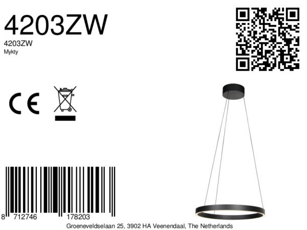 Verstelbare zwarte design LED ringlamp Steinhauer Mykty - Image 9