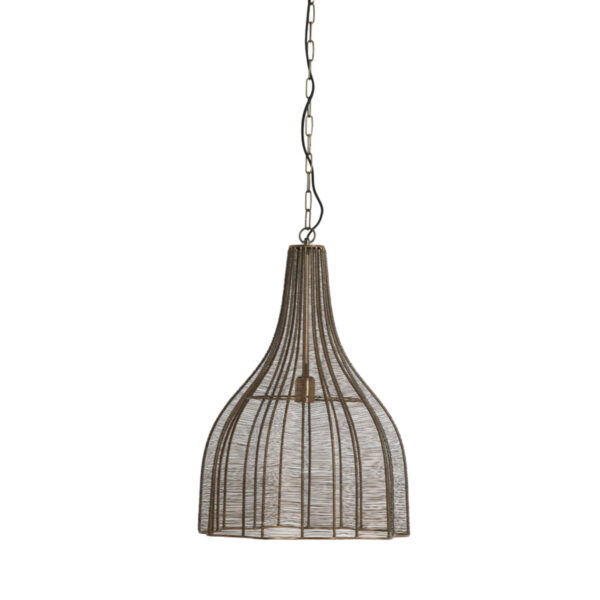 Bronskleurige draad hanglamp met metalen look Light & Living Mariama - Ø 45 cm