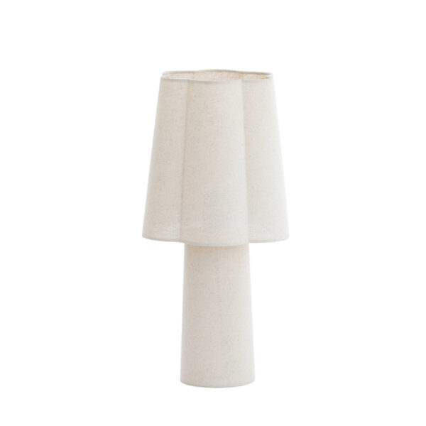 Ribbel-structur tafellamp in crème kleur Light & Living Musaby - H 50 cm