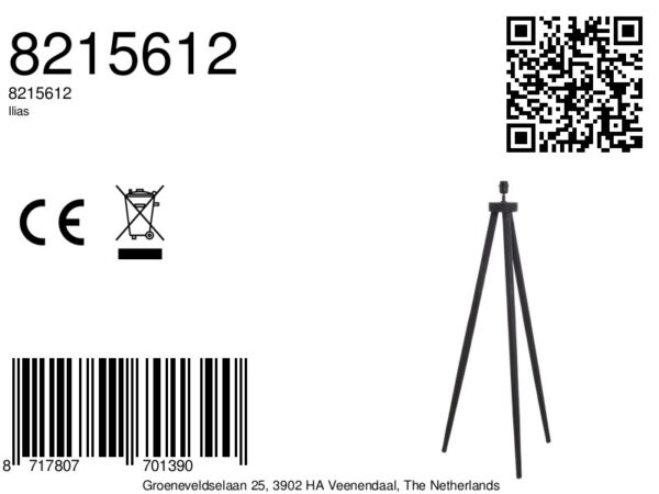 Driepotige lampenvoet zwart Light & Living Ilias - H 122 cm - Image 7