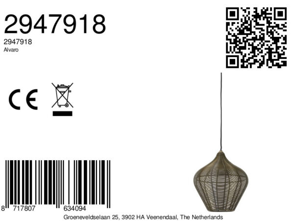 Natuurlijke rieten hanglamp Light & Living Alvaro - Ø 27 cm - Image 9