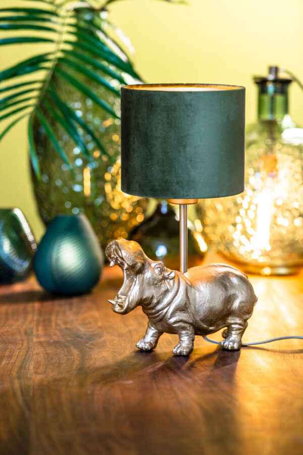 Groene cilinder lampenkap voor sfeer Light & Living Velours - Ø 20 cm - Image 4