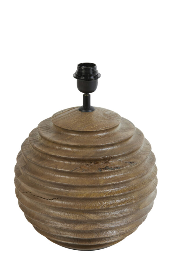 Houten lampvoet ribbelpatroon Light & Living Renzo - H 38 cm - Image 3