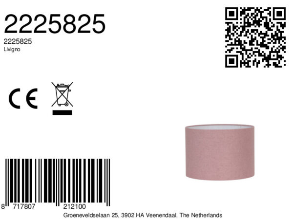 Roze cilindrische lampenkap stof Light & Living Livigno - Ø 25 cm - Image 4
